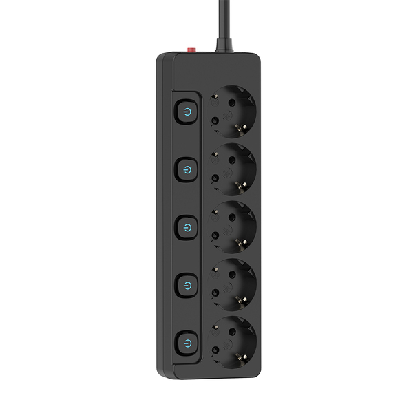 Фильтр питания СolorWay (CW-PSEA52SBK) 5 розеток, 2м, Black