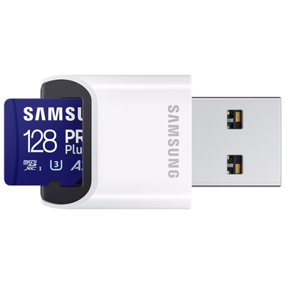 Карта памяти MicroSDXC 128GB UHS-I/U3 Samsung Pro Plus R160/W120MB/s + SD-адаптер (MB-MD128SB/WW)