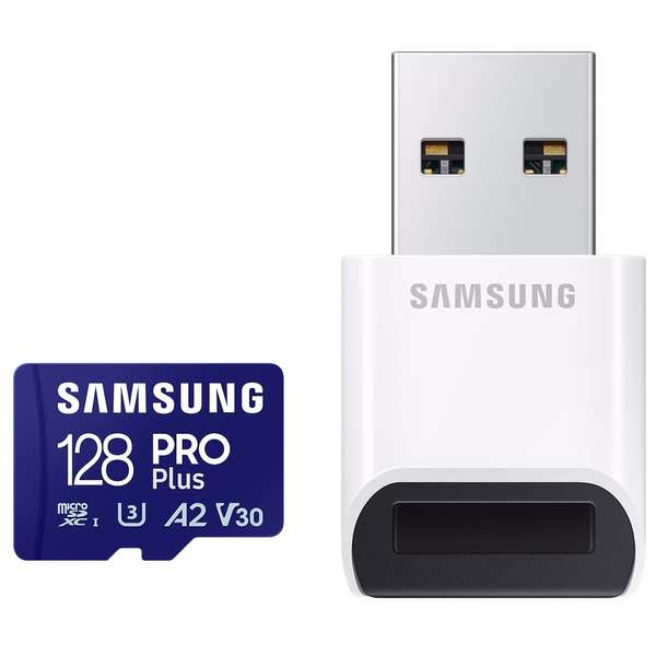 Карта памяти MicroSDXC 128GB UHS-I/U3 Samsung Pro Plus R160/W120MB/s + SD-адаптер (MB-MD128SB/WW)