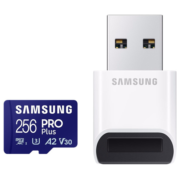 Карта памяти MicroSDXC 256GB UHS-I/U3 Samsung Pro Plus + SD-адаптер (MB-MD256SB/WW)