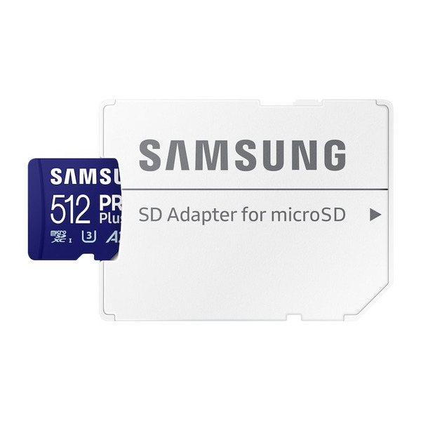 Карта пам`яті MicroSDXC 512GB UHS-I/U3 Class 10 Samsung Pro Plus R180/W130MB/s + SD-адаптер (MB-MD512SB/WW)