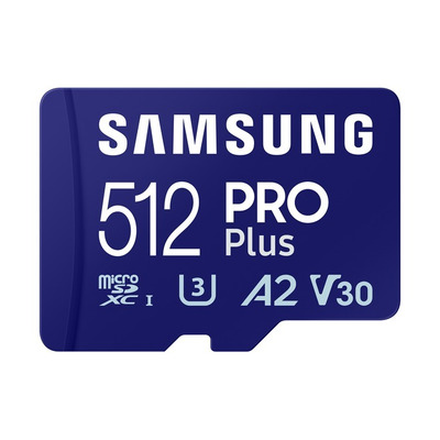 Карта пам`яті MicroSDXC 512GB UHS-I/U3 Class 10 Samsung Pro Plus R180/W130MB/s + SD-адаптер (MB-MD512SB/WW)