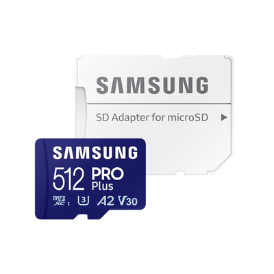 Карта пам`яті MicroSDXC 512GB UHS-I/U3 Class 10 Samsung Pro Plus R180/W130MB/s + SD-адаптер (MB-MD512SB/WW)