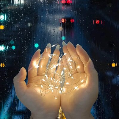 Светодиодная гирлянда ColorWay (CW-G-100L10NB) 100LED, 10м, 8 функций, теплый цвет 3AA