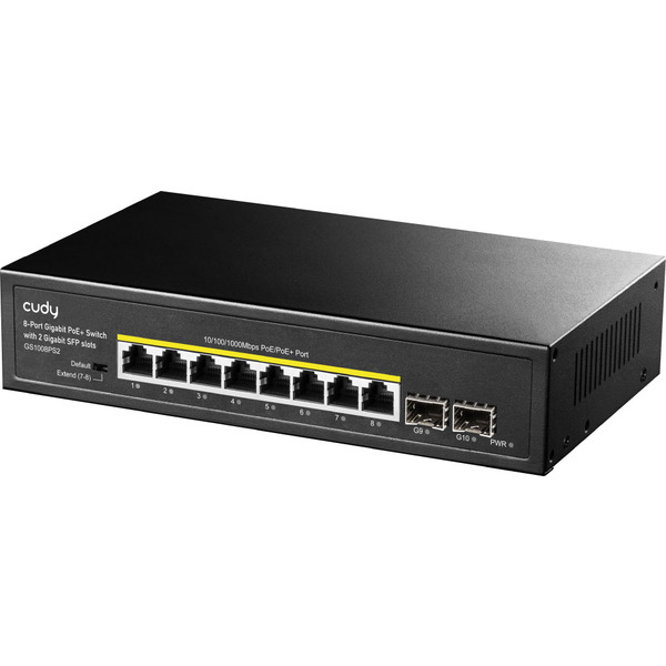 Комутатор Cudy GS1008PS2, 8-Port Gigabit PoE+ Switch with 2 Gigabit SFP slot 120W
