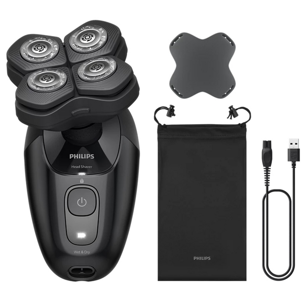Бритва електр. для голови  Philips роторна Pro Series 5000, бритв.головок-4, Li-Ion, сух.+волог., чорний