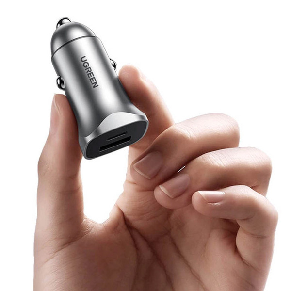 Автозарядка 2xUSB 30W (USB-C+USB-A) CD130 Ugreen