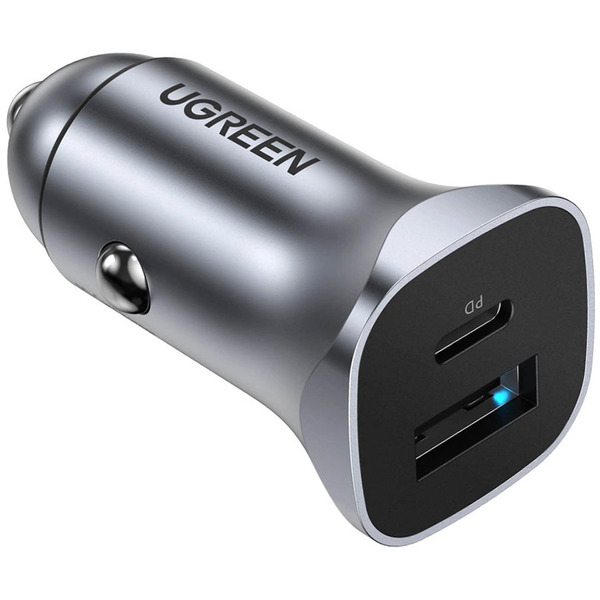 Автозарядка 2xUSB 30W (USB-C+USB-A) CD130 Ugreen
