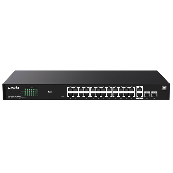 Коммутатор Tenda TEG2228P-24-410W (26xGE LAN, 2xGE SFP, 24xPoE, Cloud Managed, стальной корпус)