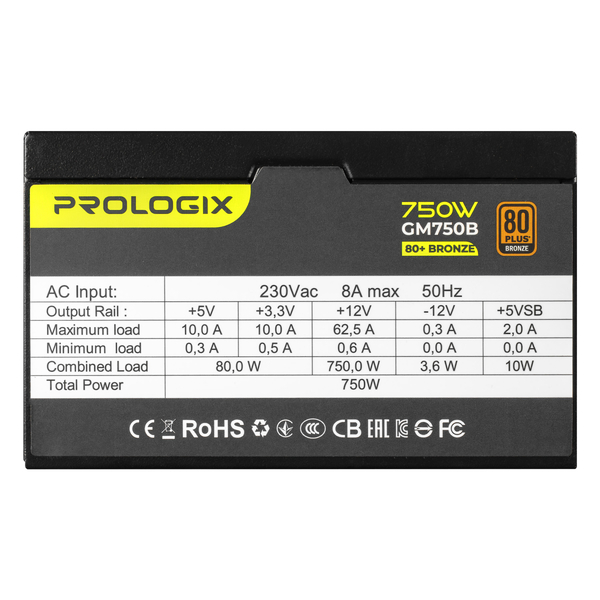 Блок живлення ProLogix GM750B 750W 80+ Bronze