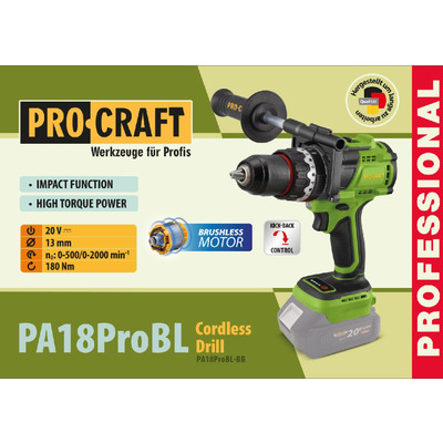 Шуруповерт Procraft PA18ProBL (без акб і зп)