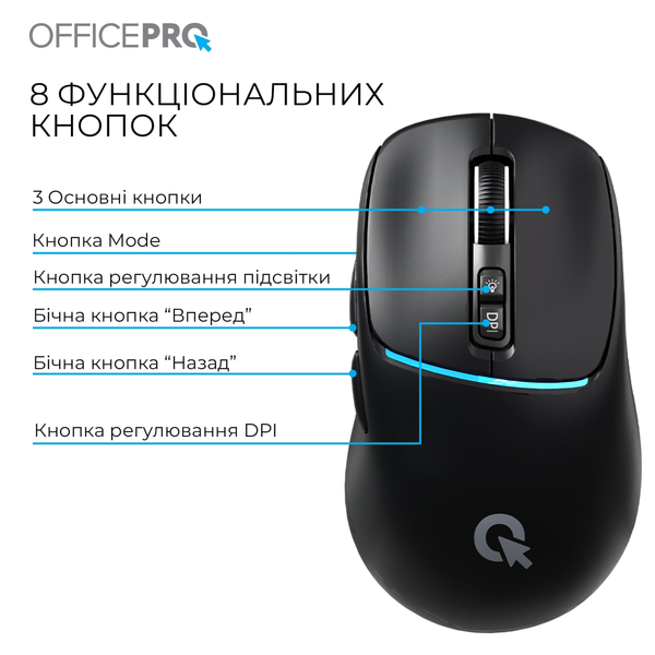 Мышь беспроводная OfficePro M468B Black