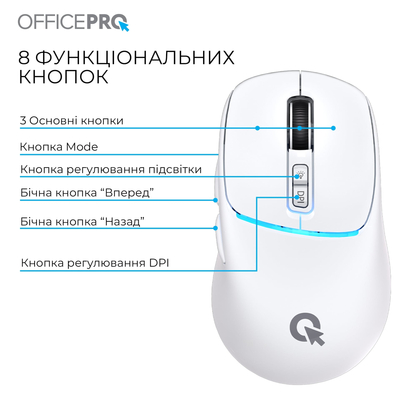 Мышь беспроводная OfficePro M468W White