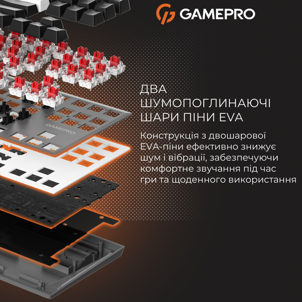 Клавиатура беспроводная GamePro Genesis Joker Pro MK124G Pro Gray