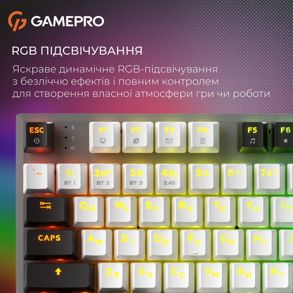 Клавиатура беспроводная GamePro Genesis Joker Pro MK124G Pro Gray