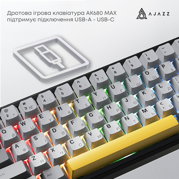 Клавиатура Ajazz AK680 MAX Magnetic Switch RGB USB Black (AK680-M-BGY-AW)