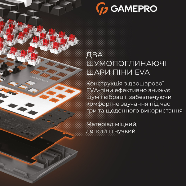 Клавиатура GamePro Genesis Joker MK124G Outemu Red Swithes USB Gray