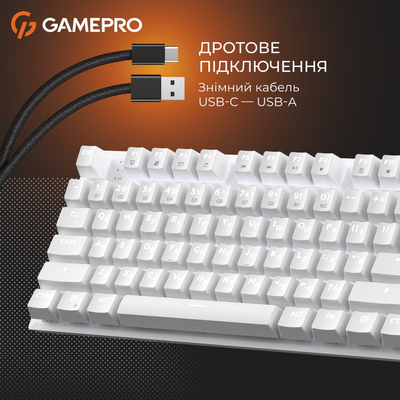 Клавиатура GamePro Genesis Joker MK124W Outemu Red Swithes USB White