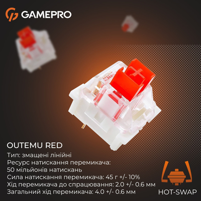 Клавиатура GamePro Genesis Joker MK124W Outemu Red Swithes USB White