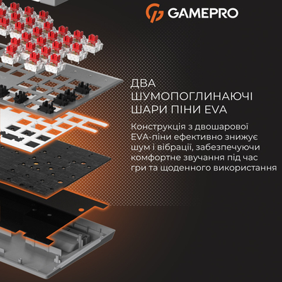 Клавиатура GamePro Genesis Metallic MK144G Outemu Red Swithes USB Gray