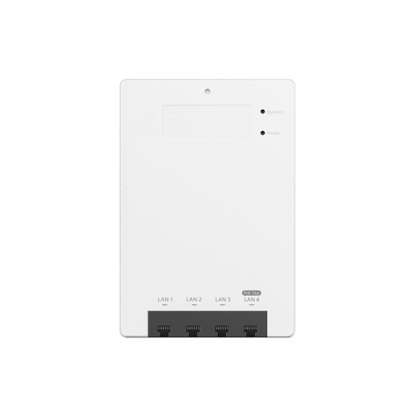 Точка доступа Ruijie Reyee RG-RAP62-Wall (AX3000, 1xGE PoE in, 4xGE (1 порт PoE Out), wall plate, MU-MIMO 2x2, PoE, Ruijie Cloud)