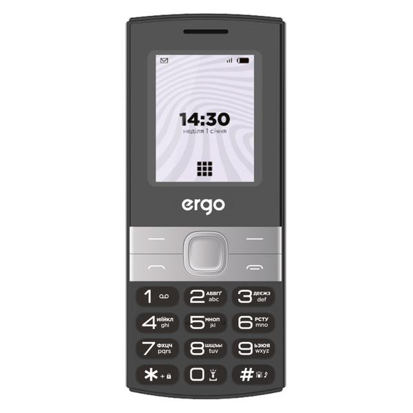 Мобильный телефон Ergo B185 Dual Sim Black; 1.77 (160х120) TFT / кнопочный моноблок / Unisoc SC6531E / ОЗУ 32 МБ / 32 МБ встроенной + microSD до 32 ГБ / камера 0.3 Мп / 2G (EDGE) / Bluetooth / 118.4x49.5x12.95 мм, 80 г / 1000 мАч / черный