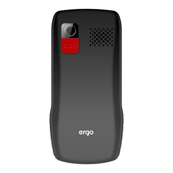 Мобильный телефон Ergo R182 Dual Sim Black; 1.77" (160х120) TFT / кнопочный моноблок / Unisoc SC6531E / ОЗУ 32 МБ / 32 МБ встроенной + microSD до 32 ГБ / камера 0.3 Мп / 2G (EDGE) / Bluetooth / 121x57x14.4 мм, 80 г / 1000 мАч / черный
