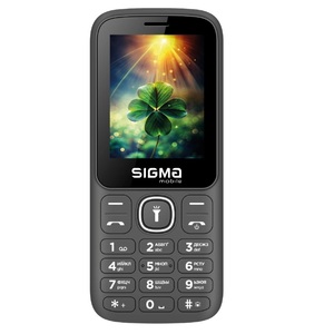 Мобильный телефон Sigma mobile X-style 242 Lucky Grey; 2.4" (320х240) TN / кнопочный моноблок/ Spreadtrum SC6531E / microSD до 32 ГБ / камера 0.3 Мп / 2G (GSM) / Bluetooth / 125х55х15 мм, 104 г / 2500 мАч / серый