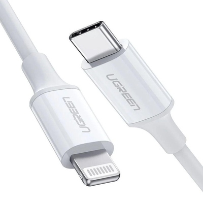 Кабель USB 2.0 Type-C M-Lightning M, 1 м, 3A, Nickel Plating ABS Shell Білий, US171 UGREEN