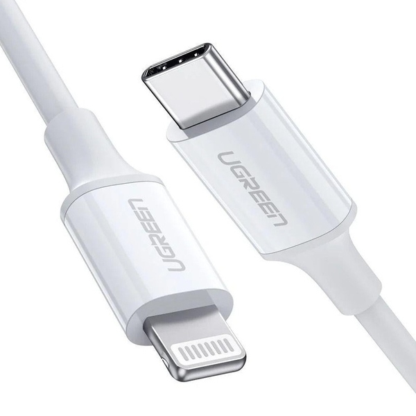 Кабель USB 2.0 Type-C M-Lightning M, 1 м, 3A, Nickel Plating ABS Shell Білий, US171 UGREEN