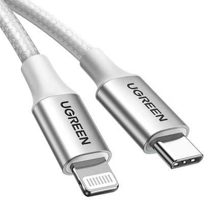 Кабель USB 2.0 Type-C M-Lightning M, 1 м, (20V/3A), (60W) Білий, US304 UGREEN