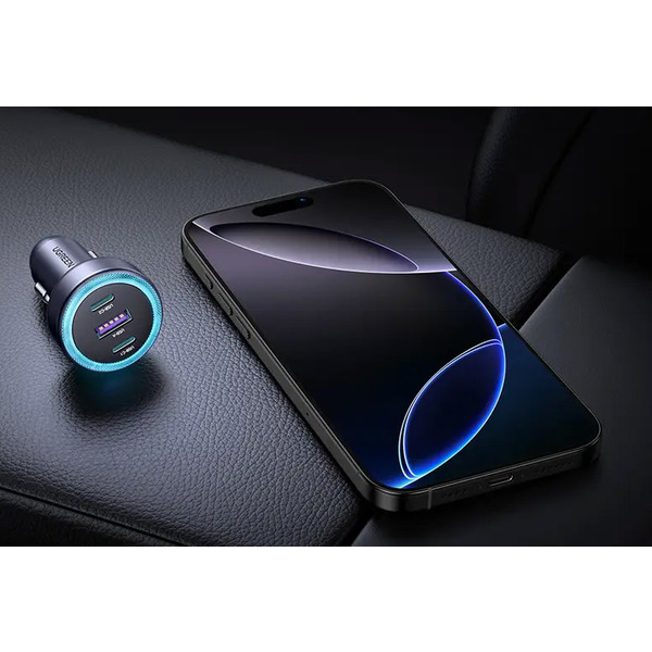 Автозарядка 3xUSB 30W (2xUSB-C + USB-A) QC 4.0 Сіра (EC307) UGREEN