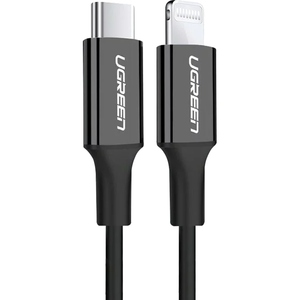 Кабель USB 2.0 Type-C M-Lightning M, 2 м, 3A, Nickel Plating ABS Shell Чорний, US171 UGREEN