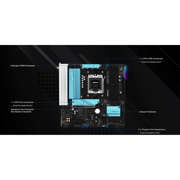Материнская плата ASRock B850M Pro RS WiFi Socket AM5