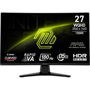 Монитор MSI 27" MAG 274CQF VA Black Curved 180Hz; 2560х1440, 300 кд/м2, 0.5 мс, DisplayPort, 2хHDMI, mini-jack 3.5 мм