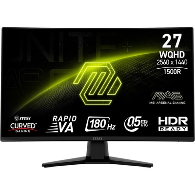 Монитор MSI 27" MAG 274CQF VA Black Curved 180Hz; 2560х1440, 300 кд/м2, 0.5 мс, DisplayPort, 2хHDMI, mini-jack 3.5 мм