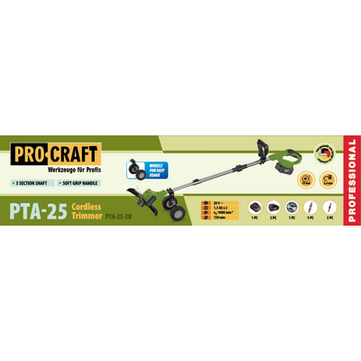 Акумуляторна коса Procraft PTA25 (2 акб)