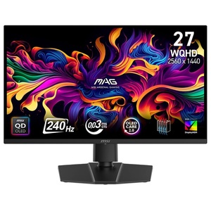 Монитор MSI 26.5" MAG 273QP QD-OLED X24 Black 240Hz; 2560x1440, 0.03 мс, 250 кд/м2, DisplayPort, 2xHDMI, USB Type-C