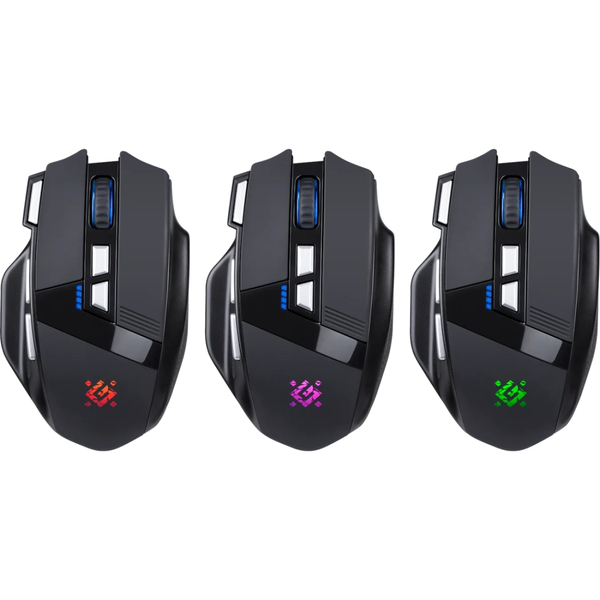 Мишка Defender Knight GM-885, бездротова, ігрова, 8кн., 3200 dpi., 400 mAh, чорна