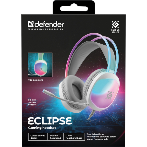 Наушники Defender Eclipse, USB, 2м, White