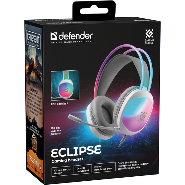 Наушники Defender Eclipse, USB, 2м, White