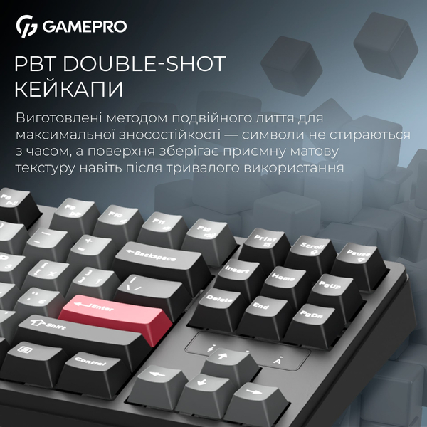 Клавіатура бездротова GamePro Asgard Ragnar Keychron Super Red Switch Black (MK285BK)