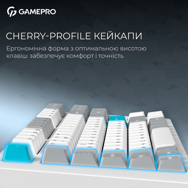 Клавіатура бездротова GamePro Asgard Ragnar Keychron Super Red Switch White (MK285WH)