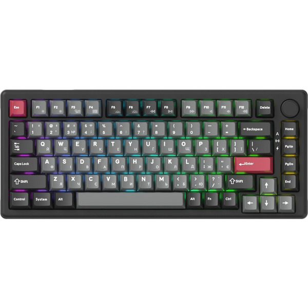 Клавиатура беспроводная GamePro Asgard Yord Keychron Super Red Switch Black (MK266BK)