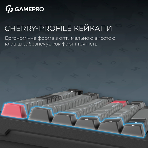 Клавиатура беспроводная GamePro Asgard Yord Keychron Super Red Switch Black (MK266BK)