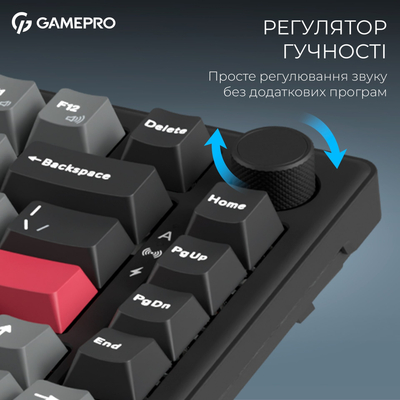 Клавиатура беспроводная GamePro Asgard Yord Keychron Super Red Switch Black (MK266BK)
