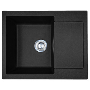 Мийка кухонна Adamant Minimal, штучний камінь, прямокут., з крилом, 615х495х200мм, чаша - 1, врізна, чорний