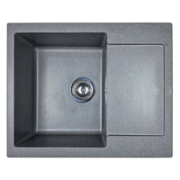 Мийка кухонна Adamant Minimal, штучний камінь, прямокут., з крилом, 615х495х200мм, чаша - 1, врізна, сірий