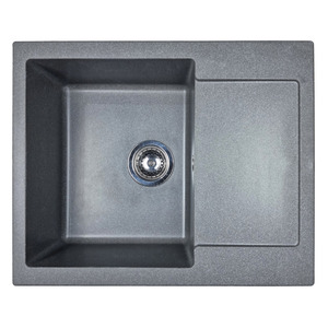 Мийка кухонна Adamant Minimal, штучний камінь, прямокут., з крилом, 615х495х200мм, чаша - 1, врізна, сірий