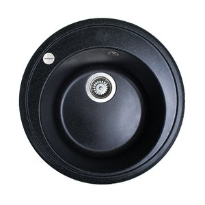 Мийка кухонна Adamant Sun, штучний камінь, кругла, без крила, 510x200мм, чаша - 1, врізна, чорний